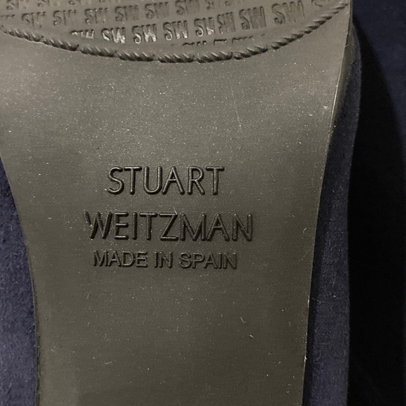 Gorgeous New Stuart Weitzman, Blue Mitten Suede Back-Tie Booties, Size 6 - Picture 7 of 8